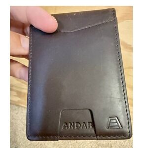 Andar Leather Apollo Bifold Wallet Brown Minimalist Slim Front Pocket